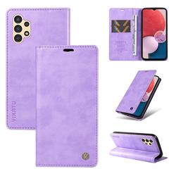 YIKATU Litchi Card Magnetic Automatic Suction Leather Flip Cover for Samsung Galaxy A13 4G - Purple