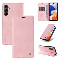 YIKATU Litchi Card Magnetic Automatic Suction Leather Flip Cover for Samsung Galaxy A14 5G - Pink