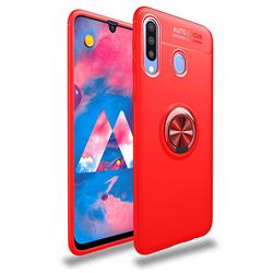 Auto Focus Invisible Ring Holder Soft Phone Case for Samsung Galaxy A20 - Red