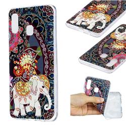 Totem Flower Elephant Super Clear Soft TPU Back Cover for Samsung Galaxy A20