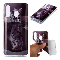 Cat and Tiger Soft TPU Cell Phone Back Cover for Samsung Galaxy A20