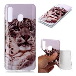 White Leopard Soft TPU Cell Phone Back Cover for Samsung Galaxy A20