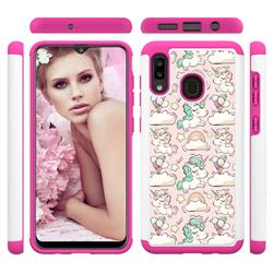 Pink Pony Shock Absorbing Hybrid Defender Rugged Phone Case Cover for Samsung Galaxy A20