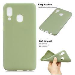 Soft Matte Silicone Phone Cover for Samsung Galaxy A20 - Bean Green