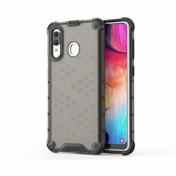 Honeycomb TPU + PC Hybrid Armor Shockproof Case Cover for Samsung Galaxy A20 - Gray