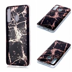 Black Galvanized Rose Gold Marble Phone Back Cover for Samsung Galaxy A20
