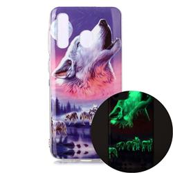 Wolf Howling Noctilucent Soft TPU Back Cover for Samsung Galaxy A20