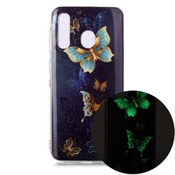 Golden Butterflies Noctilucent Soft TPU Back Cover for Samsung Galaxy A20