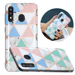 Fresh Triangle Painted Marble Electroplating Protective Case for Samsung Galaxy A20