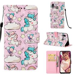 Angel Pony 3D Painted Leather Wallet Case for Samsung Galaxy A20