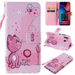 Cats and Bees PU Leather Wallet Case for Samsung Galaxy A20