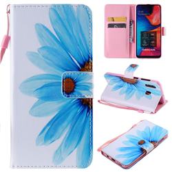 Blue Sunflower PU Leather Wallet Case for Samsung Galaxy A20