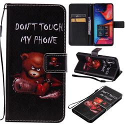 Angry Bear PU Leather Wallet Case for Samsung Galaxy A20