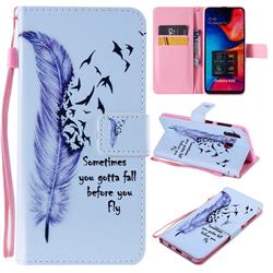 Feather Birds PU Leather Wallet Case for Samsung Galaxy A20
