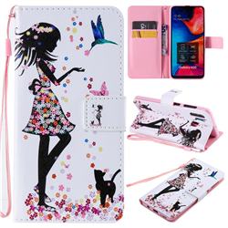 Petals and Cats PU Leather Wallet Case for Samsung Galaxy A20