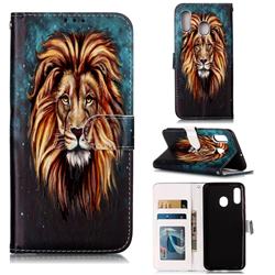 Ice Lion 3D Relief Oil PU Leather Wallet Case for Samsung Galaxy A20
