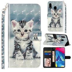 Kitten Cat 3D Leather Phone Holster Wallet Case for Samsung Galaxy A20