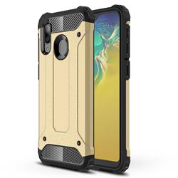 King Kong Armor Premium Shockproof Dual Layer Rugged Hard Cover for Samsung Galaxy A20e - Champagne Gold