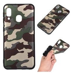Camouflage Soft TPU Back Cover for Samsung Galaxy A20e - Gold Green