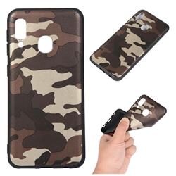 Camouflage Soft TPU Back Cover for Samsung Galaxy A20e - Gold Coffee