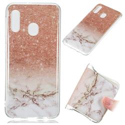 Glittering Rose Gold Soft TPU Marble Pattern Case for Samsung Galaxy A20e