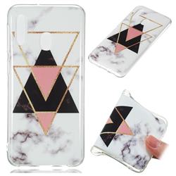 Inverted Triangle Black Soft TPU Marble Pattern Phone Case for Samsung Galaxy A20e