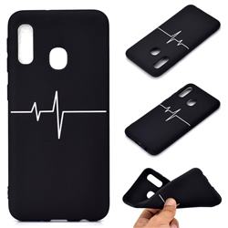 Electrocardiogram Chalk Drawing Matte Black TPU Phone Cover for Samsung Galaxy A20e