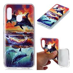Flying Dolphin Soft TPU Cell Phone Back Cover for Samsung Galaxy A20e