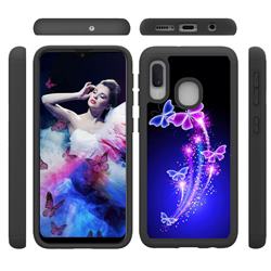 Dancing Butterflies Shock Absorbing Hybrid Defender Rugged Phone Case Cover for Samsung Galaxy A20e