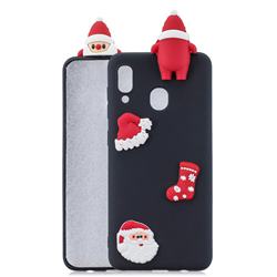 Black Santa Claus Christmas Xmax Soft 3D Silicone Case for Samsung Galaxy A20e