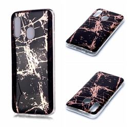 Black Galvanized Rose Gold Marble Phone Back Cover for Samsung Galaxy A20e