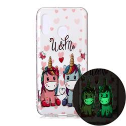 Couple Unicorn Noctilucent Soft TPU Back Cover for Samsung Galaxy A20e