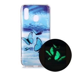 Flying Butterflies Noctilucent Soft TPU Back Cover for Samsung Galaxy A20e