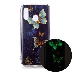 Golden Butterflies Noctilucent Soft TPU Back Cover for Samsung Galaxy A20e