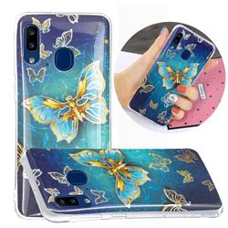 Golden Butterfly Painted Galvanized Electroplating Soft Phone Case Cover for Samsung Galaxy A20e