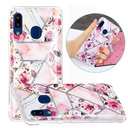 Rose Flower Painted Galvanized Electroplating Soft Phone Case Cover for Samsung Galaxy A20e