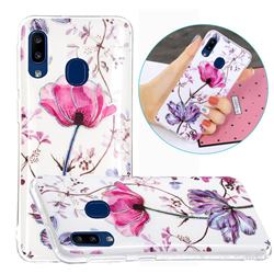 Magnolia Painted Galvanized Electroplating Soft Phone Case Cover for Samsung Galaxy A20e