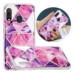 Purple Dream Triangle Painted Marble Electroplating Protective Case for Samsung Galaxy A20e