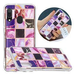 Square Puzzle Painted Marble Electroplating Protective Case for Samsung Galaxy A20e