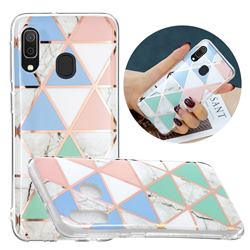 Fresh Triangle Painted Marble Electroplating Protective Case for Samsung Galaxy A20e