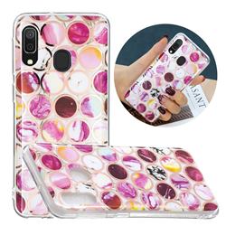 Round Puzzle Painted Marble Electroplating Protective Case for Samsung Galaxy A20e