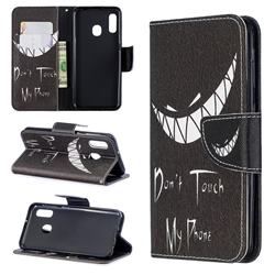 Crooked Grin Leather Wallet Case for Samsung Galaxy A20e