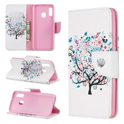 Colorful Tree Leather Wallet Case for Samsung Galaxy A20e