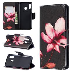 Lotus Flower Leather Wallet Case for Samsung Galaxy A20e