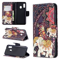Totem Flower Elephant Leather Wallet Case for Samsung Galaxy A20e