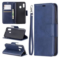 Classic Sheepskin PU Leather Phone Wallet Case for Samsung Galaxy A20e - Blue