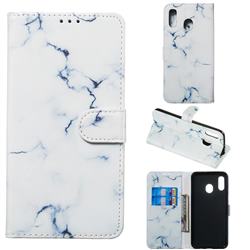 Soft White Marble PU Leather Wallet Case for Samsung Galaxy A20e