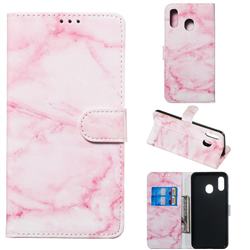 Pink Marble PU Leather Wallet Case for Samsung Galaxy A20e