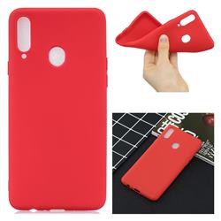 Candy Soft Silicone Protective Phone Case for Samsung Galaxy A20s - Red
