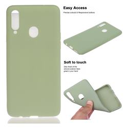 Soft Matte Silicone Phone Cover for Samsung Galaxy A20s - Bean Green